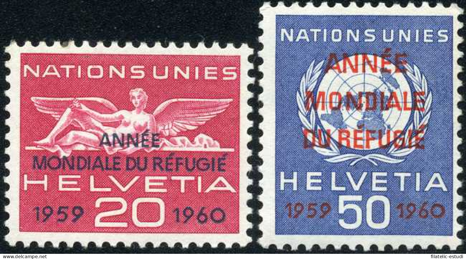 Suiza 408/09 S 1960 Naciones Unidad Sellos De 1959 Con Sobrecarga - Otros & Sin Clasificación