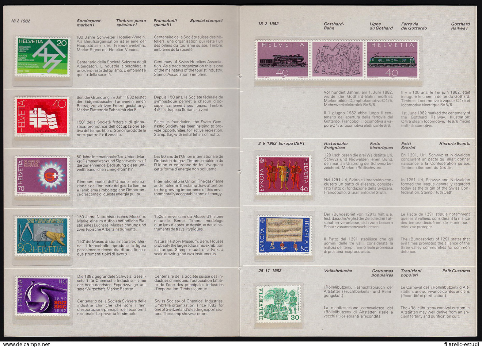 Suiza Switzenland 1982 Año Completo MNH - Other & Unclassified