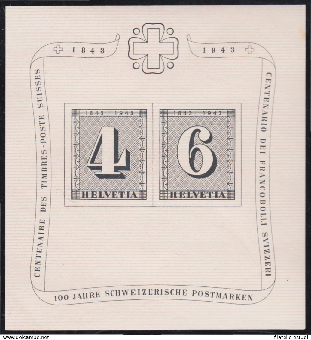 Suiza Switzerland HB 9 1943 Centenario Del Sello Suizo MH - Andere & Zonder Classificatie