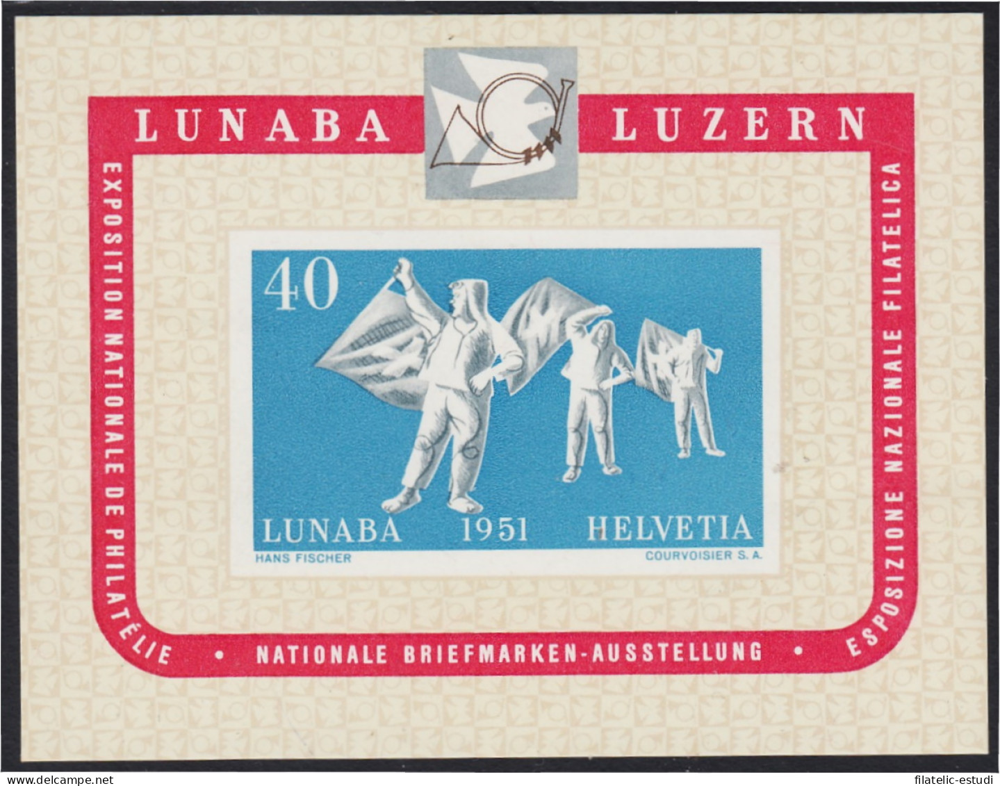 Suiza Switzerland HB 14 1951 Exposición Filatélica De Lucerne MH - Sonstige & Ohne Zuordnung