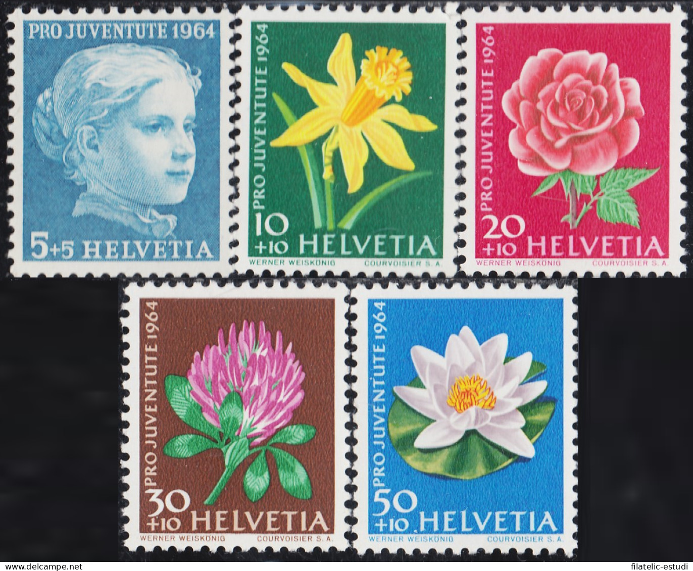 Suiza Switzerland 738/42 1964 Flores Flowers MNH - Otros & Sin Clasificación