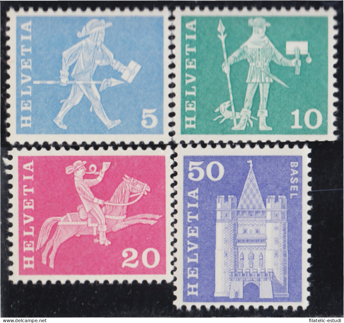 Suiza Switzerland 643/46 1960/63 Cartero Mensajero MNH - Sonstige & Ohne Zuordnung