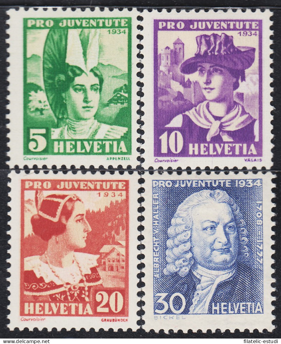 Suiza Switzerland 278/81 1934 1934 Albrecht Von Haller MH - Sonstige & Ohne Zuordnung