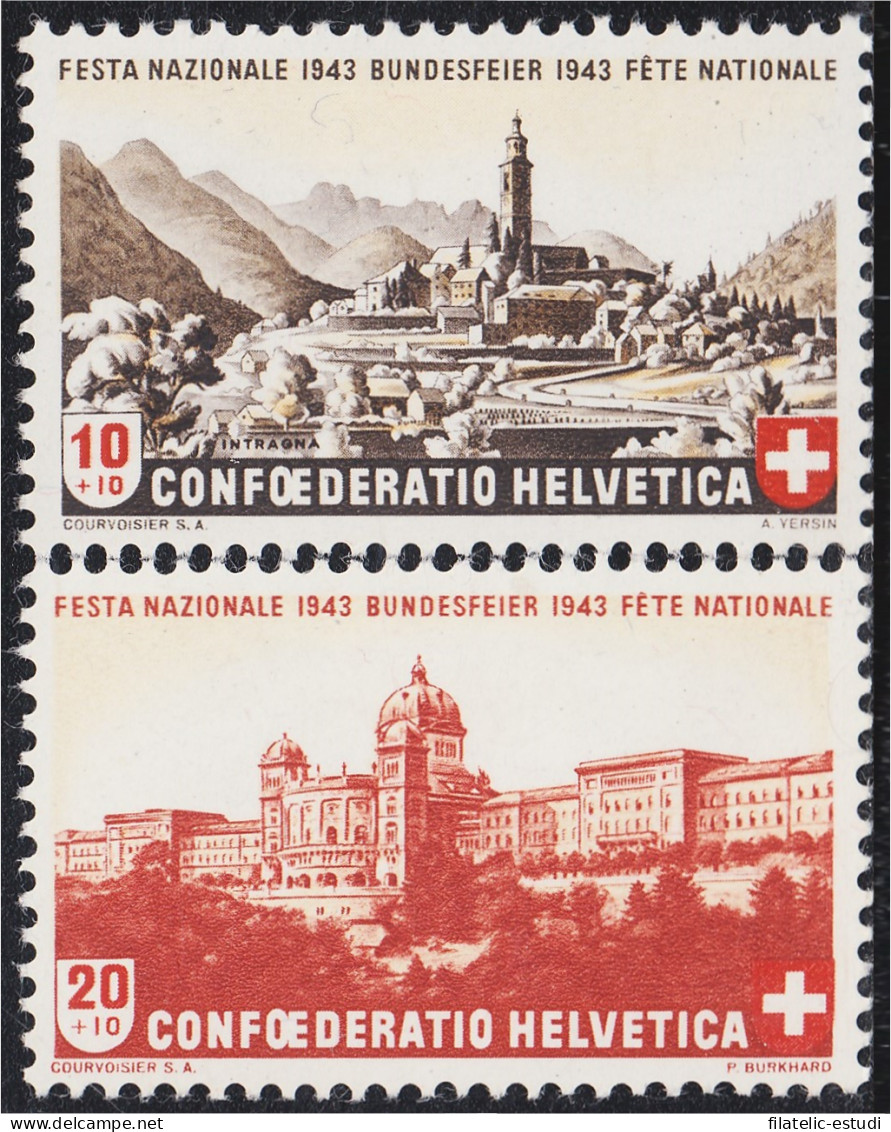 Suiza Switzerland 385/86 1943 Fiesta Nacional MH - Autres & Non Classés