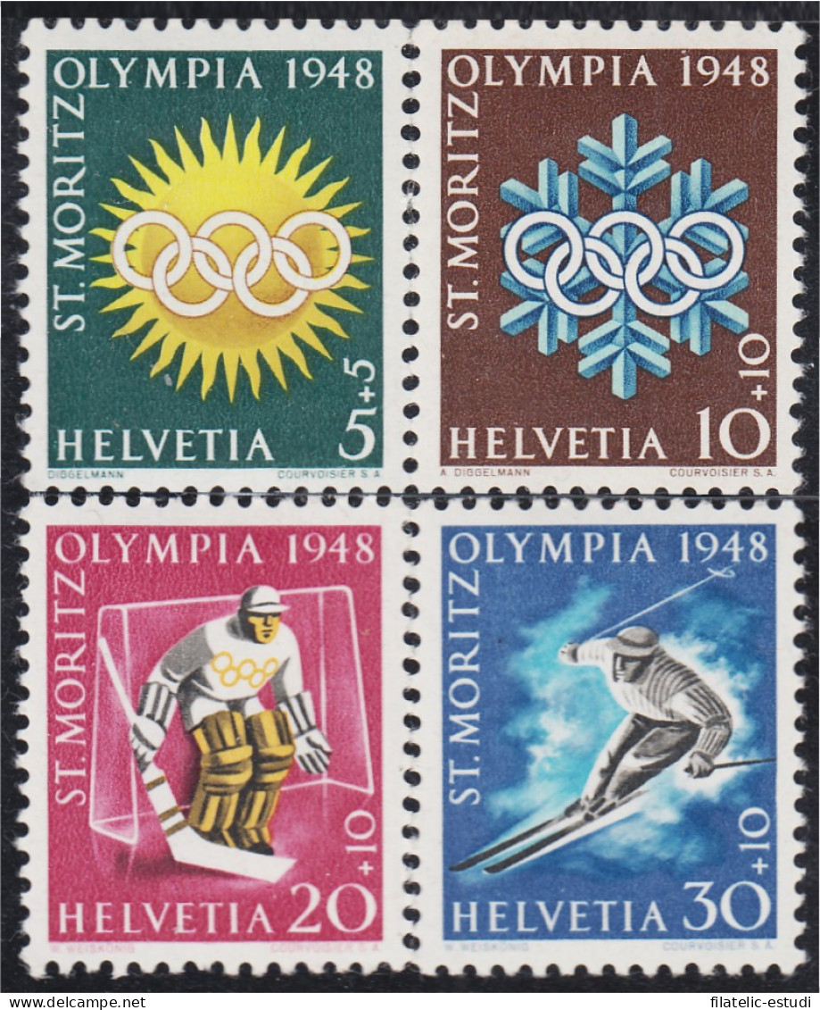 Suiza Switzerland 449/52 1948 Juegos Olímpicos De Invierno MH - Autres & Non Classés