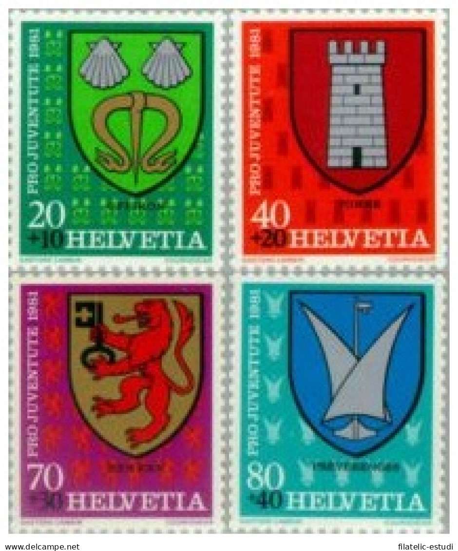 BA1/S Suiza Switzerland  Nº 1139/42  1981 Por La Juventud Escudos Comunales Lu - Other & Unclassified