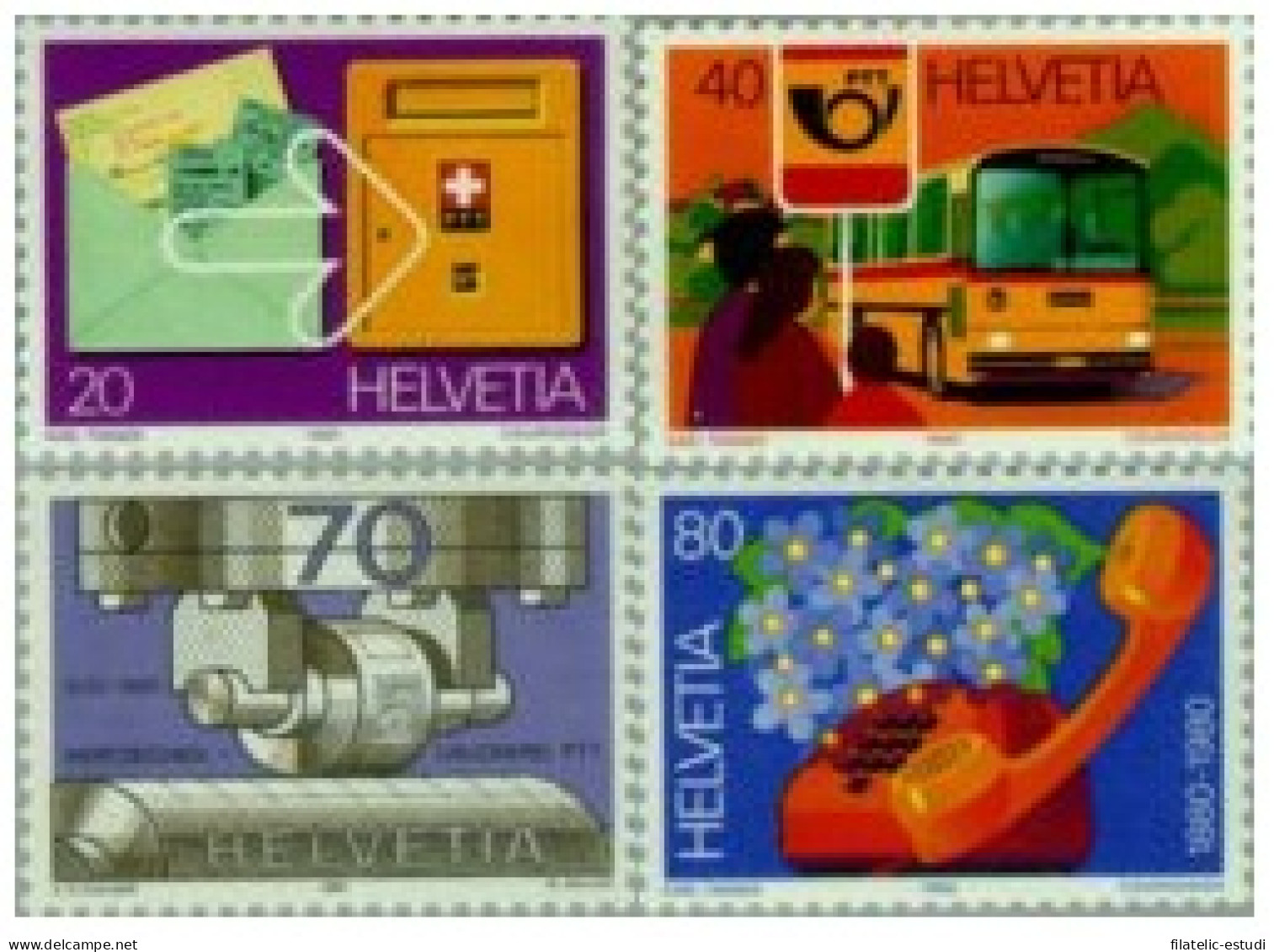 TRA1/VAR2  Suiza Switzerland  Nº 1110/13   1980  Serie PTT Lujo - Other & Unclassified