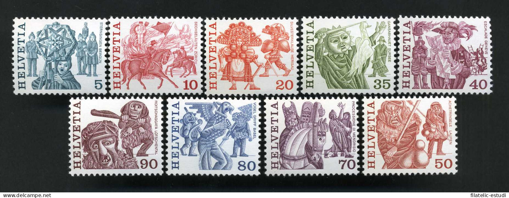 Suiza - 1033/41 - 1977 Serie Costumbres Populares Lujo - Autres & Non Classés