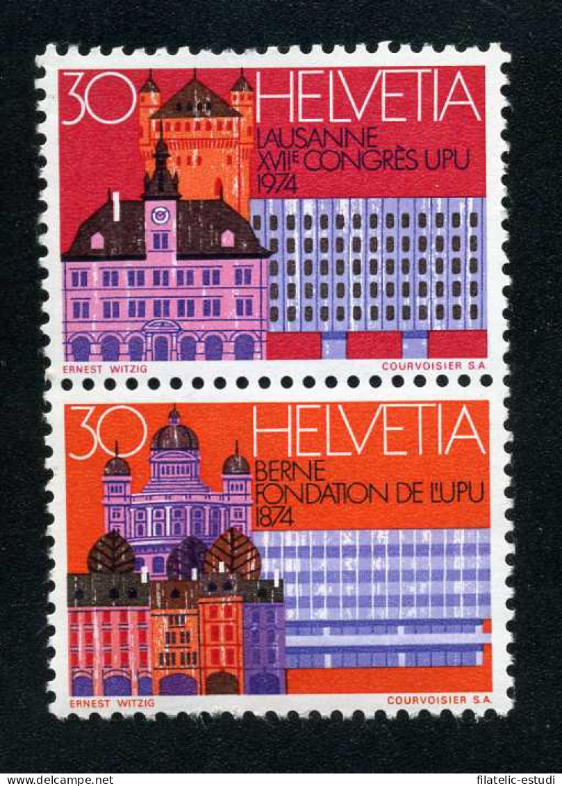 Suiza  957A -1974 17º Congreso Del UPU Lausanne Pareja Nº 956+957 - Altri & Non Classificati