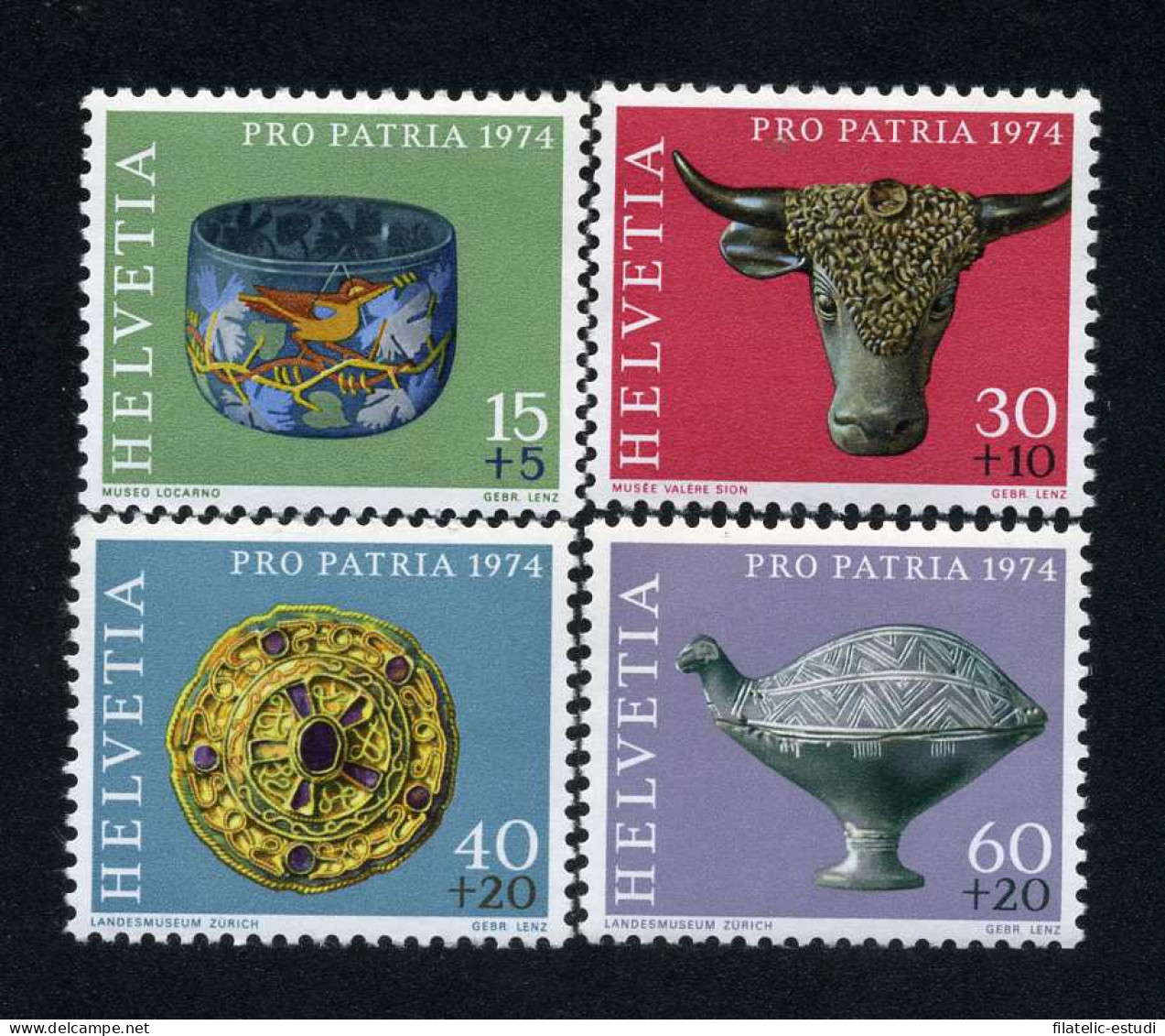 Suiza - 961/64 - 1974 Por La Patria Decoraciones Arqueológicas De Dif. épocas  - Altri & Non Classificati