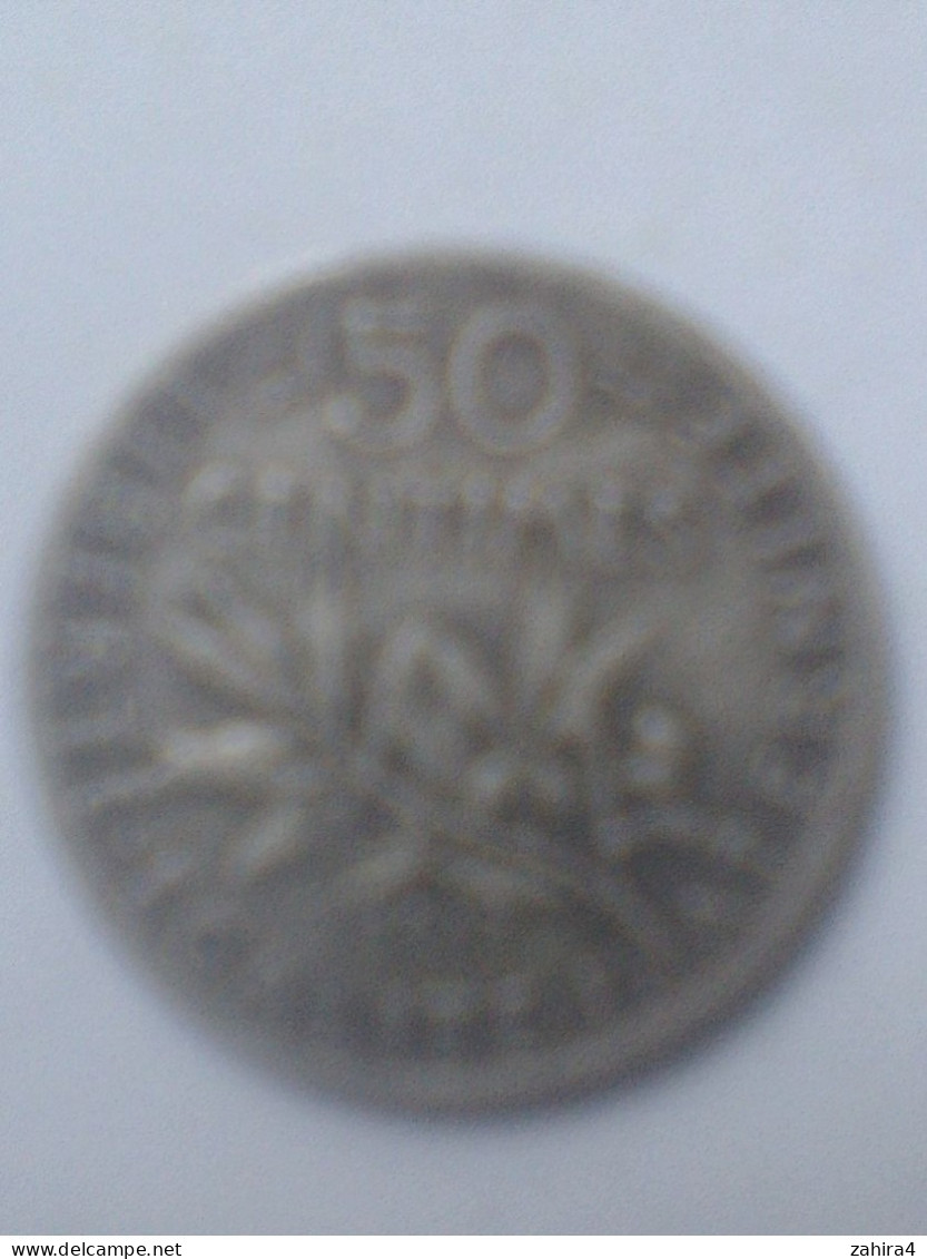 1 Pièces 50 Centimes 1917 - Argent - Semeuse - Roty - 100 Pesetas