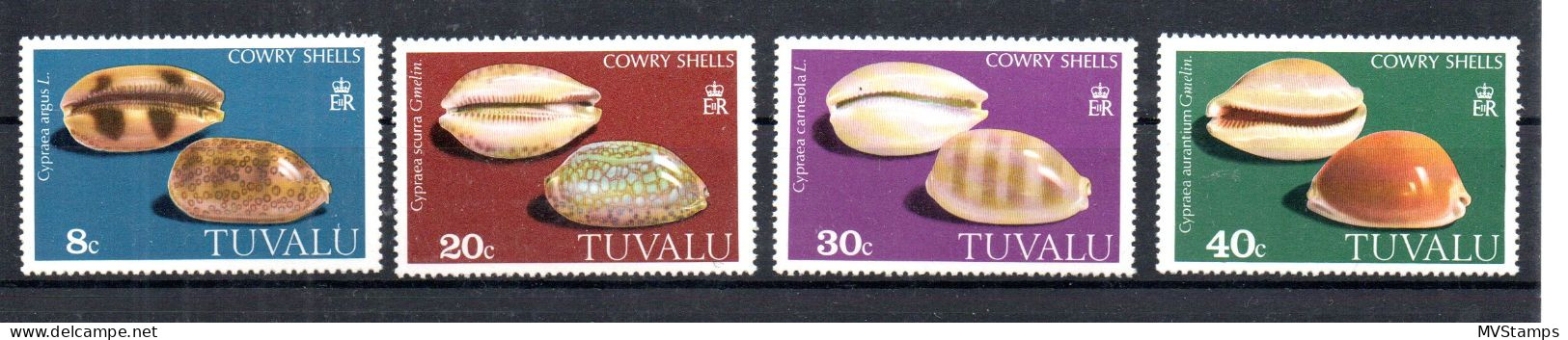Tuvalu 1980 Satz 116/19 Meeresmuscheln/Schnecken/Shells Postfrisch - Tuvalu