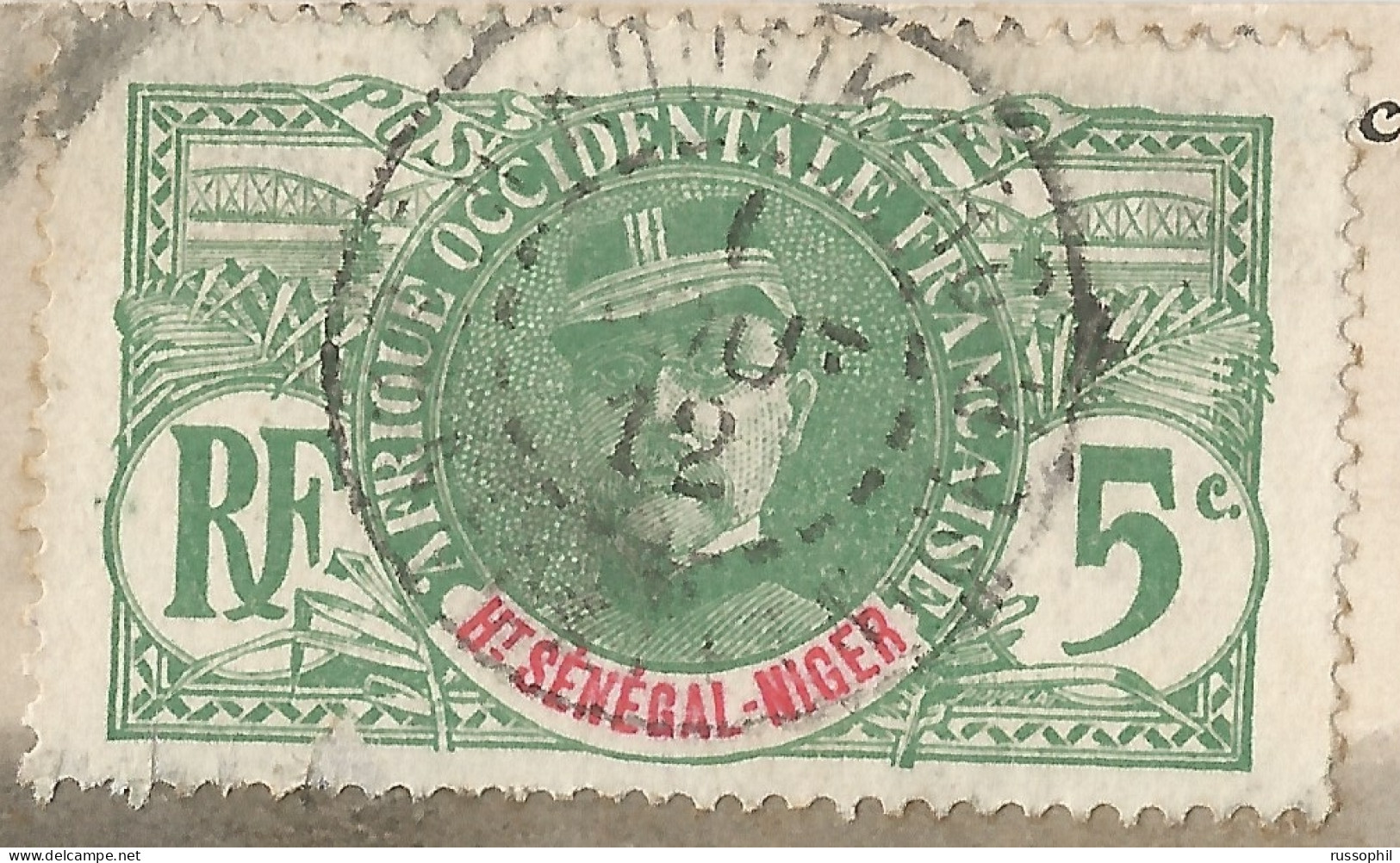 HAUT SENEGAL NIGER - 5 CENT. FAIDHERBE FRANKING PC FROM KOULIKORO TO FRANCE - 1912 - Lettres & Documents