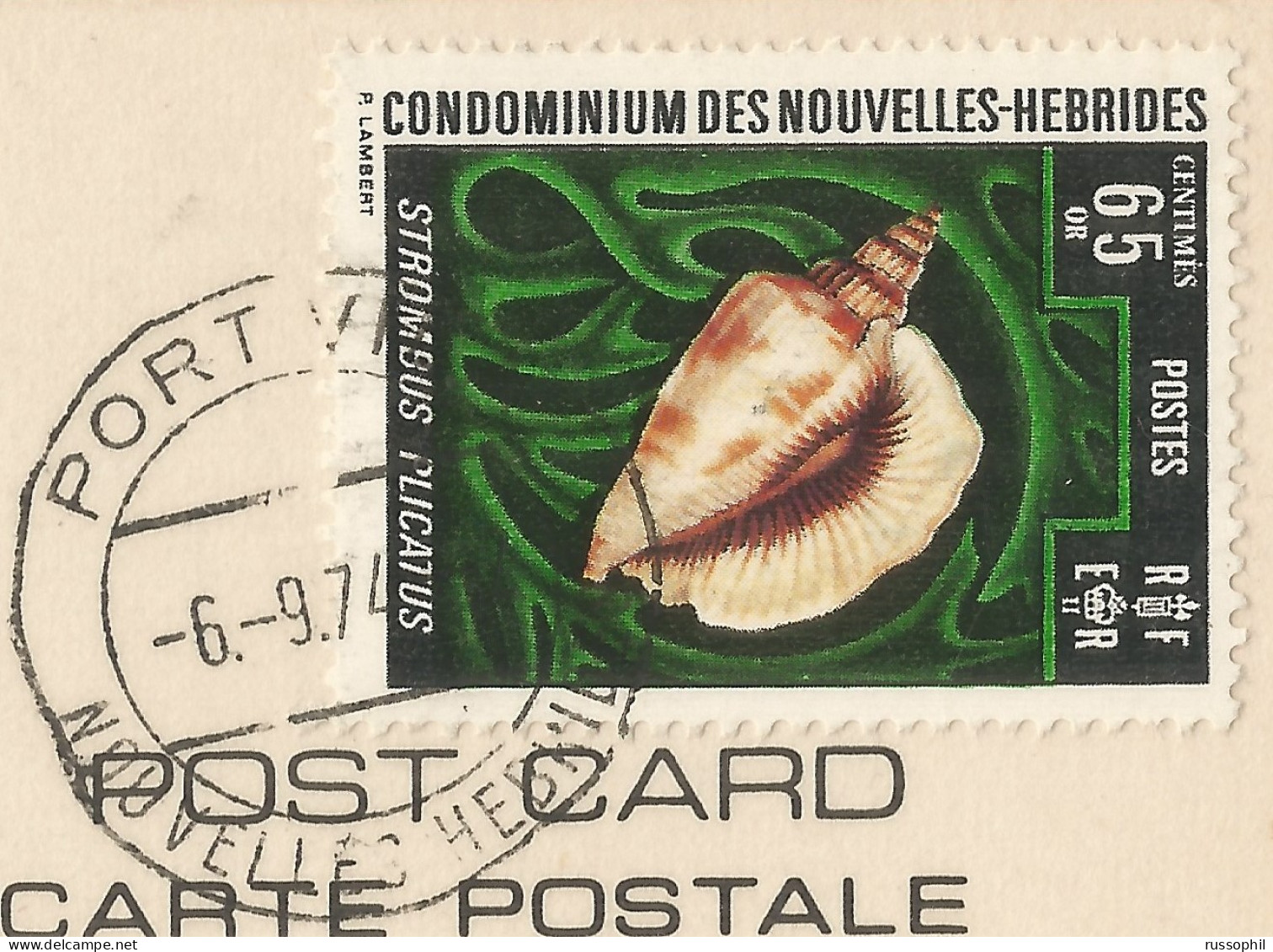 NEW HEBRIDES - NOUVELLES HEBRIDES - Yv #333 FRANKING PC (VIEW OF NATIVE CHIEF) FROM PORT VILA TO FRANCE - 1974  - Briefe U. Dokumente