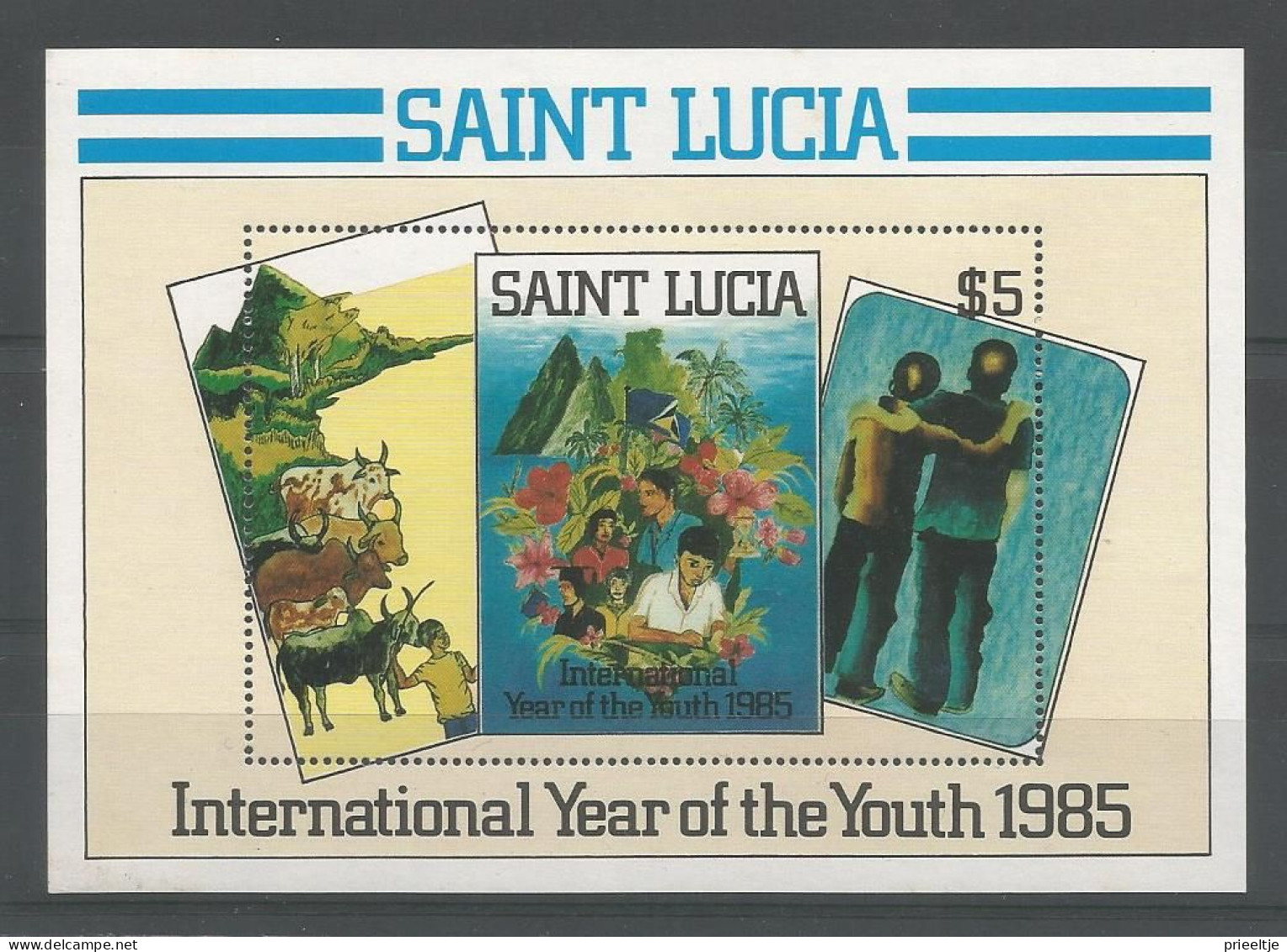 St Lucia 1985 Int. Year Of The Youth S/S Y.T.  BF 40 ** - St.Lucia (1979-...)