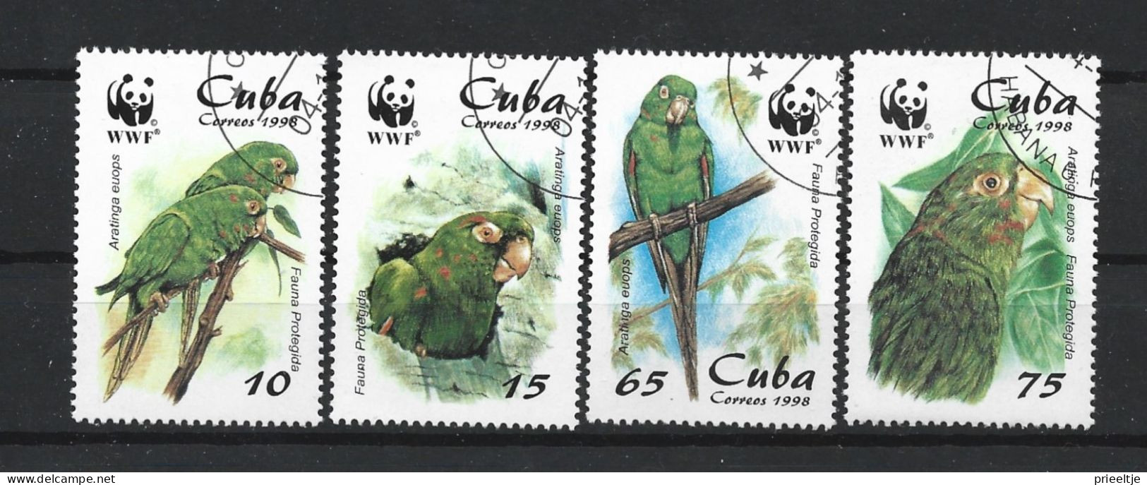 Cuba 1998 WWF Parrots Y.T. 3749/3752 (0) - Oblitérés