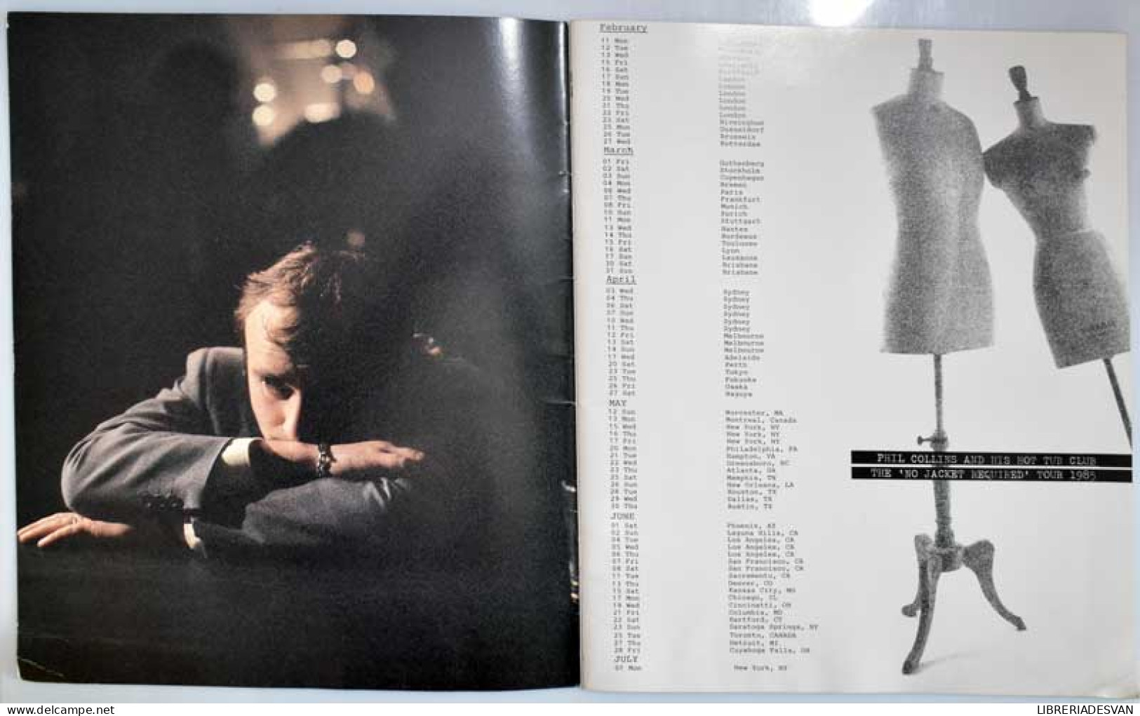 Phil Collins. The No Jacket Required Tour 85. Programa Gira - Kunst, Vrije Tijd