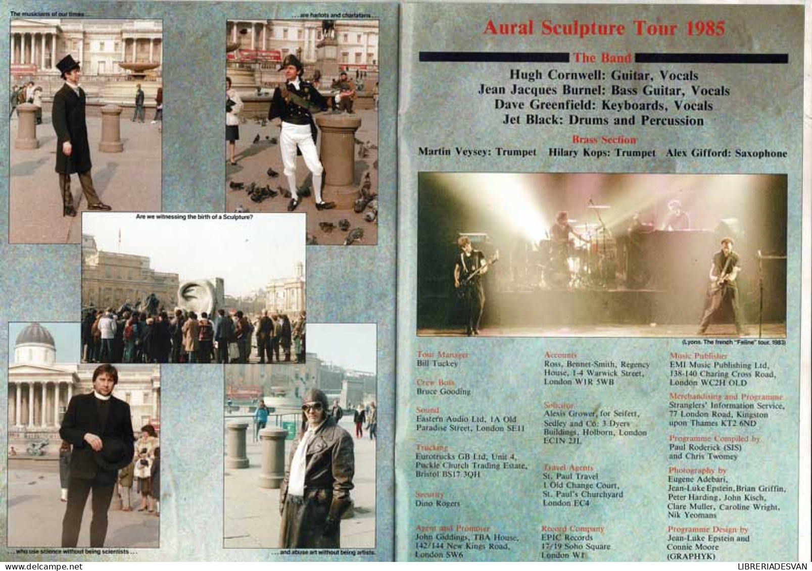 The Stranglers Aural Sculpture Tour 1985. Programa Gira + Entrada - Bellas Artes, Ocio