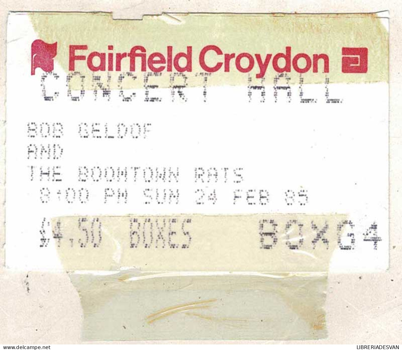 The Boomtown Rats 1985 Tour. Programa Gira + Entrada + Flexidisc - Arts, Hobbies