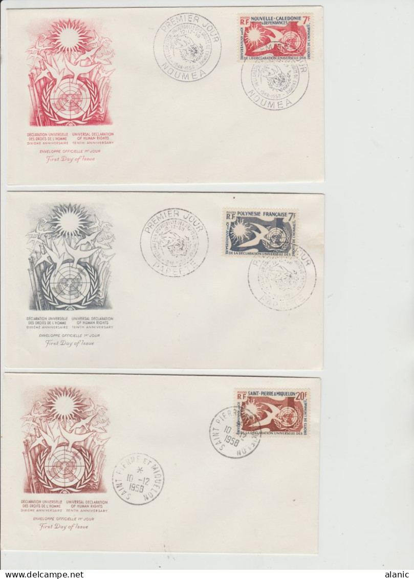 SERIE De 11 FDC Officielles-TBE--1958-DECLARATION UNIVERSELLE-DES DROITS-DE L/HOMME - Unclassified