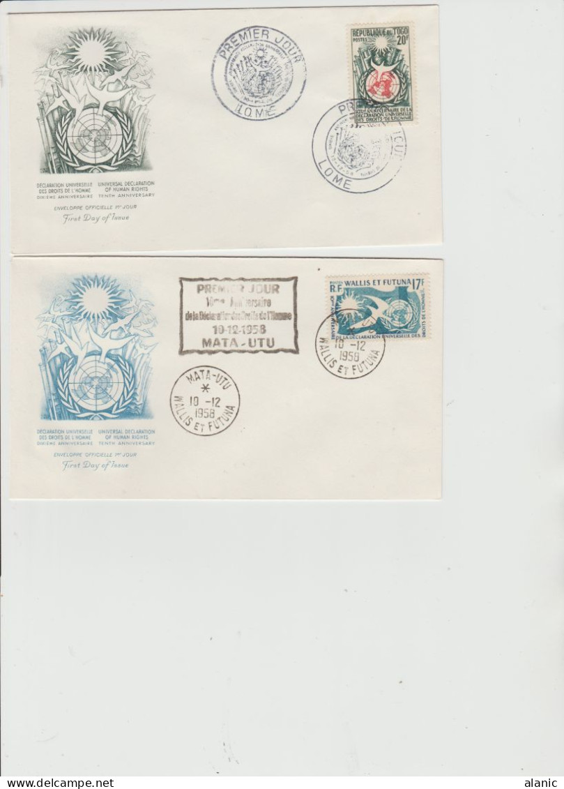 SERIE De 11 FDC Officielles-TBE--1958-DECLARATION UNIVERSELLE-DES DROITS-DE L/HOMME - Zonder Classificatie