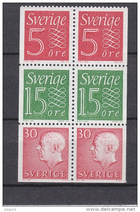 SWEDEN  SCHWEDEN SUEDE 1966 - KING KÖNIG ROI GUSTAF VI MNH(**)  Booklet Pane H-blatt  HA15 R - MI 551 Slania - Nuevos