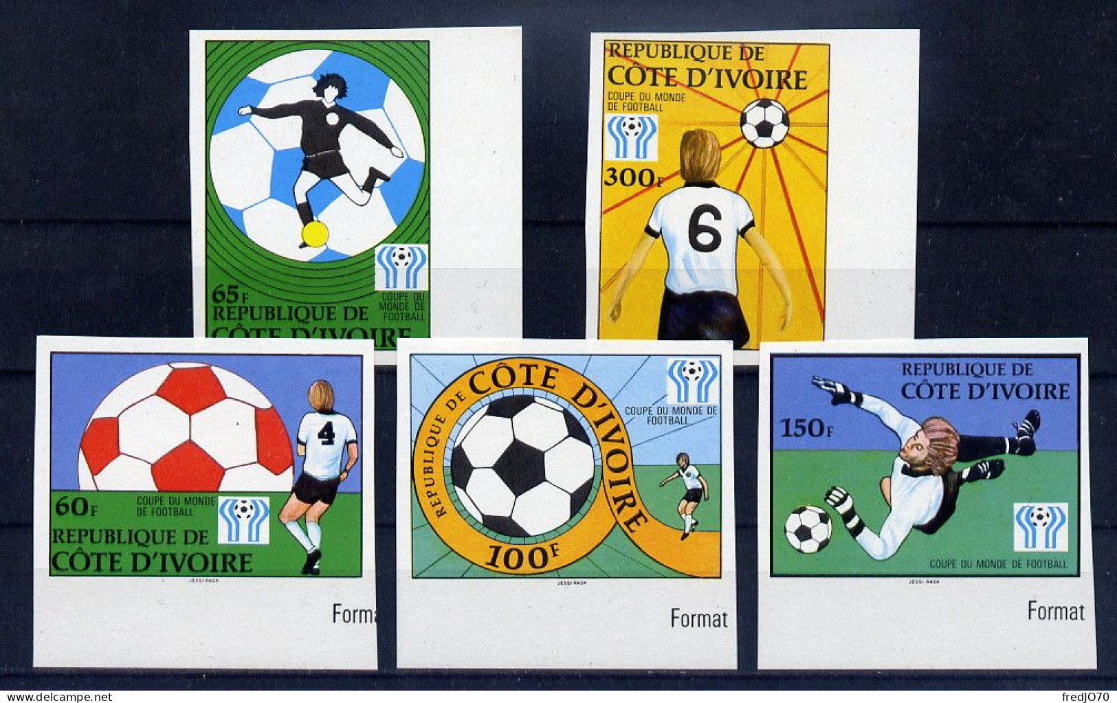 Côte D'Ivoire Série Complète Non Dentelé Imperf Football CM 78 ** - 1978 – Argentine