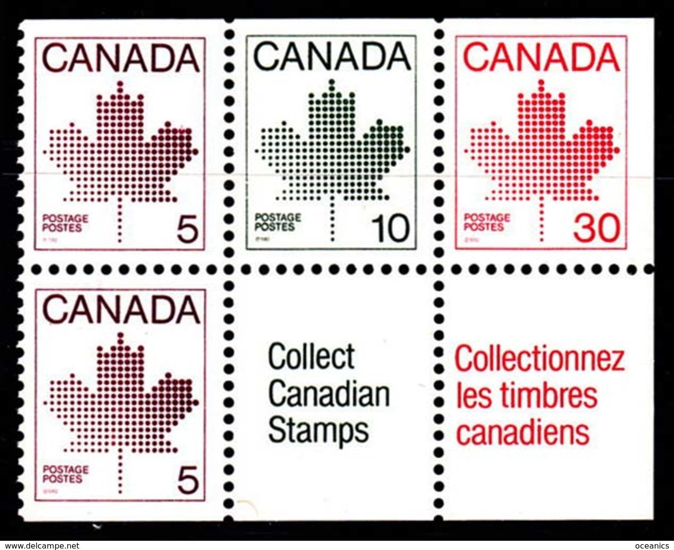 Canada (Scott No. 945a - Feuille D'érable / Maple Leaf) [**] Carnet / Booklet - Single Stamps