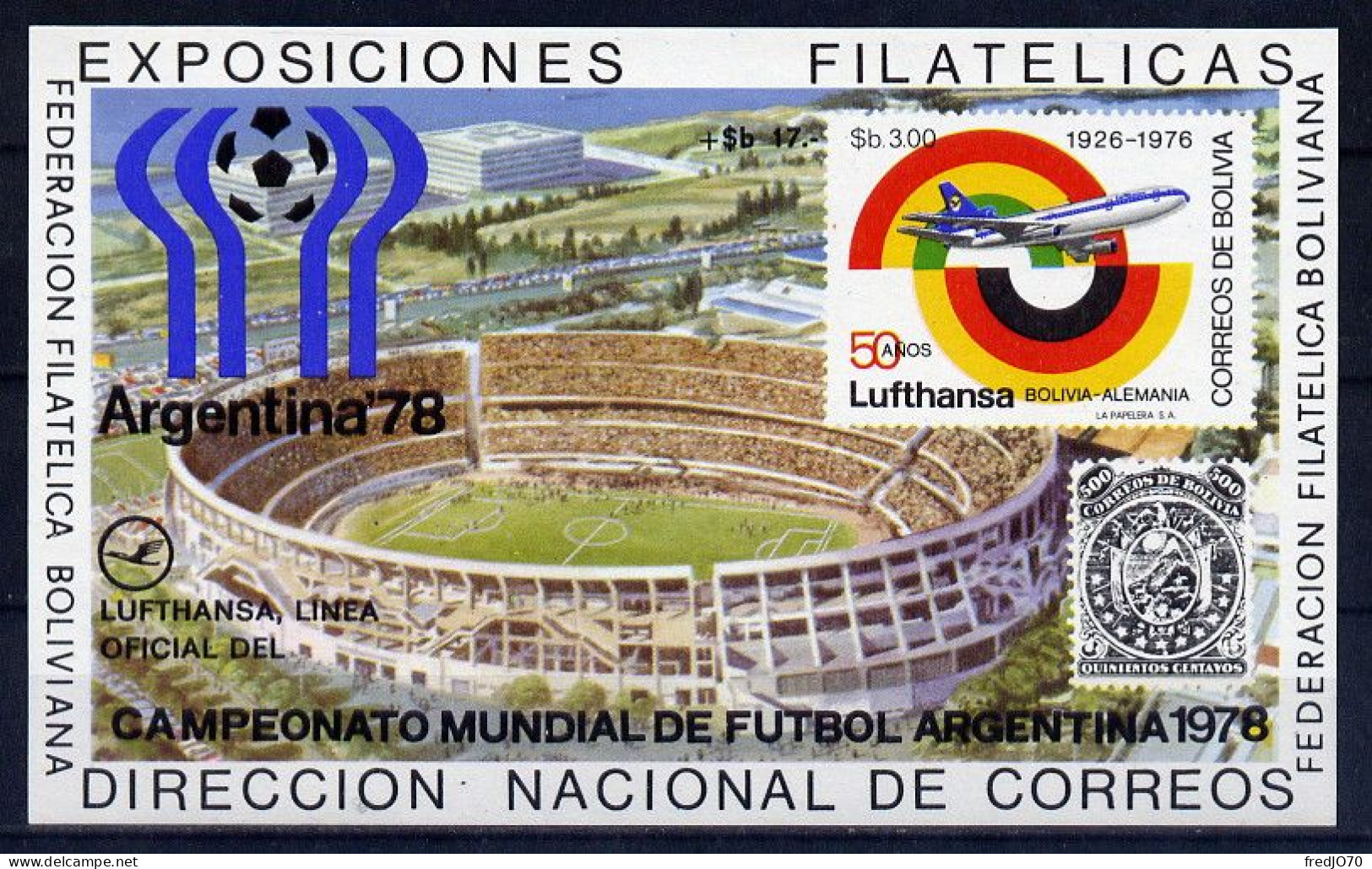 Bolivie Bloc Football CM 78 ** - 1978 – Argentine