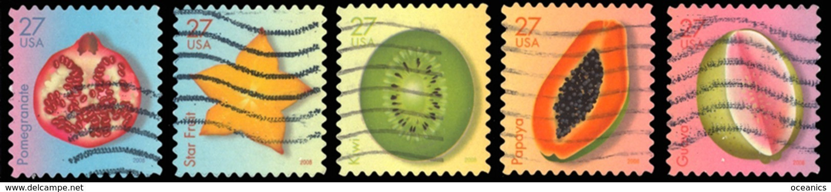 Etats-Unis / United States (Scott No.4253-57 - Fruits Tropicaux / Tropical Fruits) (o) - Oblitérés