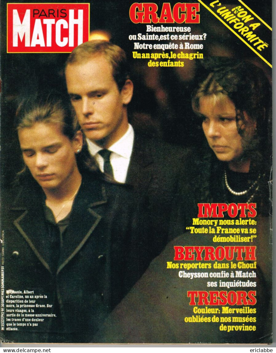 PARIS MATCH N°1792 Du 30 Septembre 1983 Stephanie - Albert Et Caroline De Monaco - Impôts - Beyrouth - General Issues