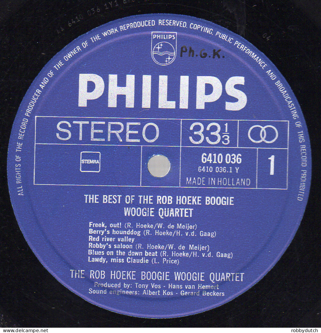 * LP *  THE BEST OF THE ROB HOEKE BOOGIE WOOGIE QUARTET (Holland 1972 EX-) - Blues