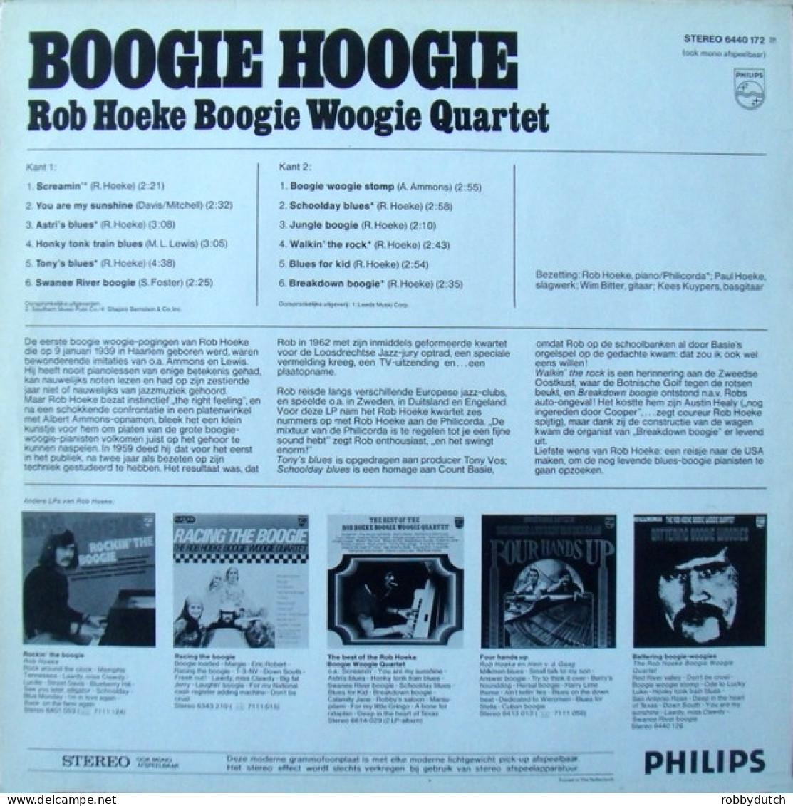 * LP *  ROB HOEKE BOOGIE WOOGIE QUARTET - BOOGIE HOOGIE (Holland 1964 EX-) - Blues