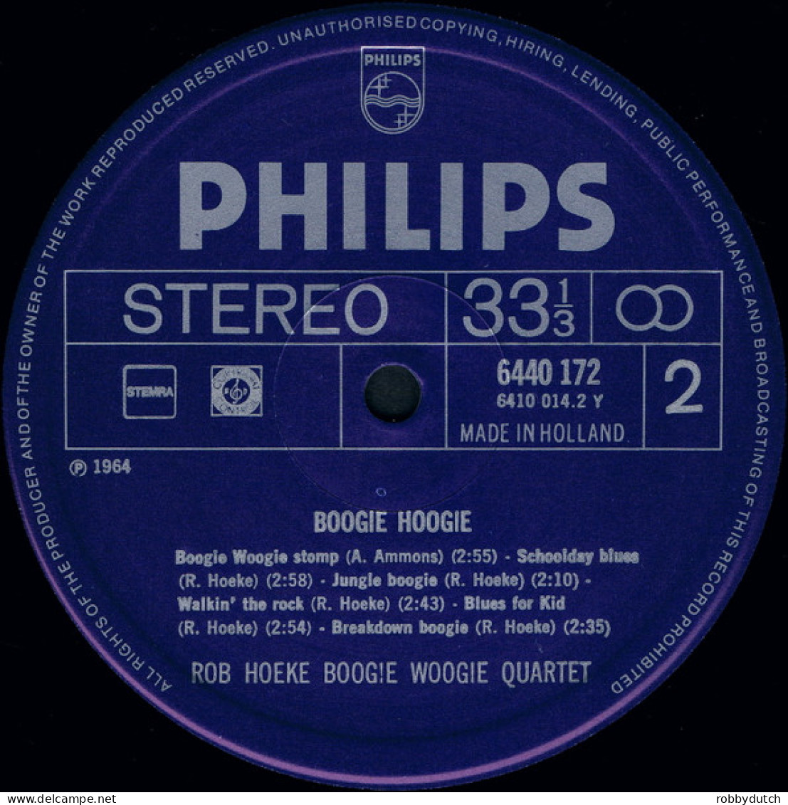 * LP *  ROB HOEKE BOOGIE WOOGIE QUARTET - BOOGIE HOOGIE (Holland 1964 EX-) - Blues