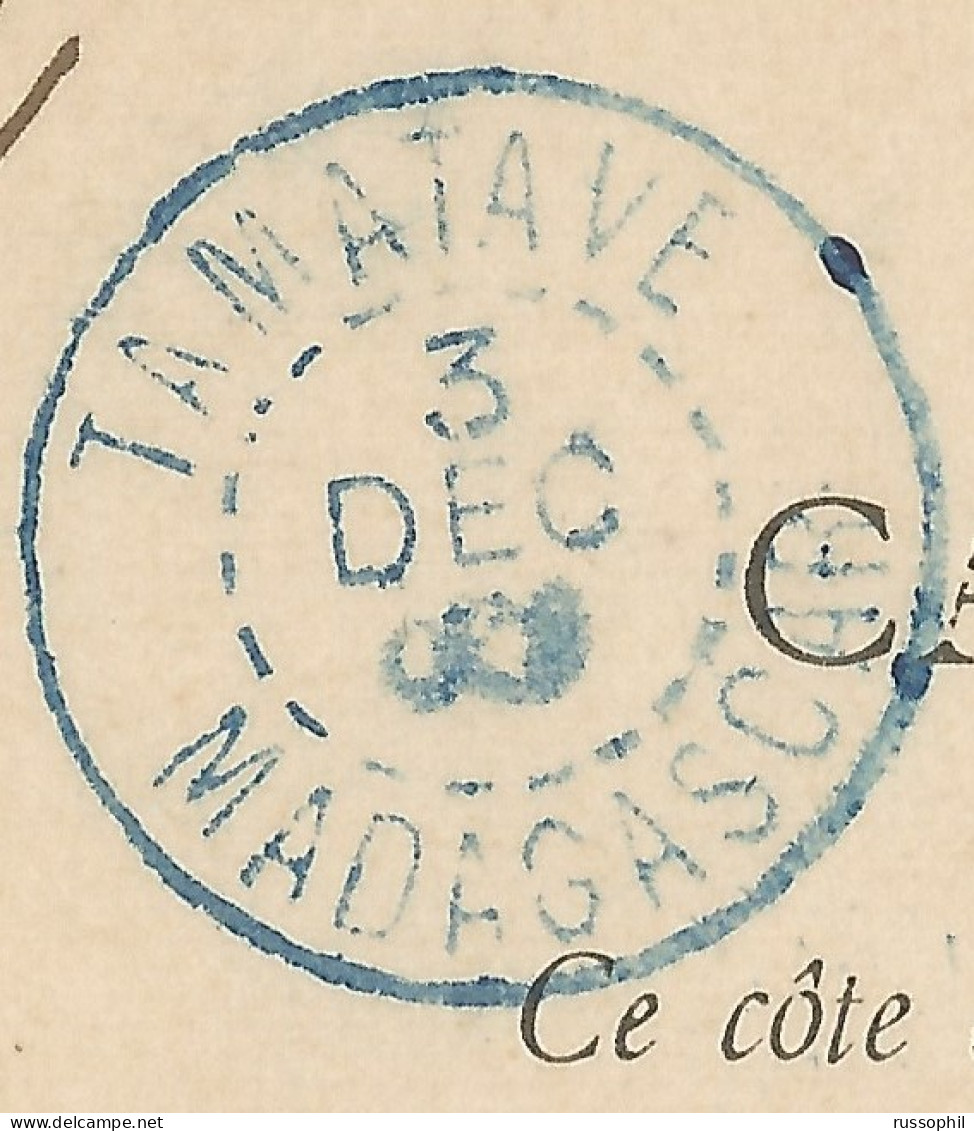 REUNION - FRANKED PC FROM CILAOS TO MADAGASCAR - VERY CLEAR CANCELLATIONS - VERY GOOD CONDITION - 1903 - Lettres & Documents