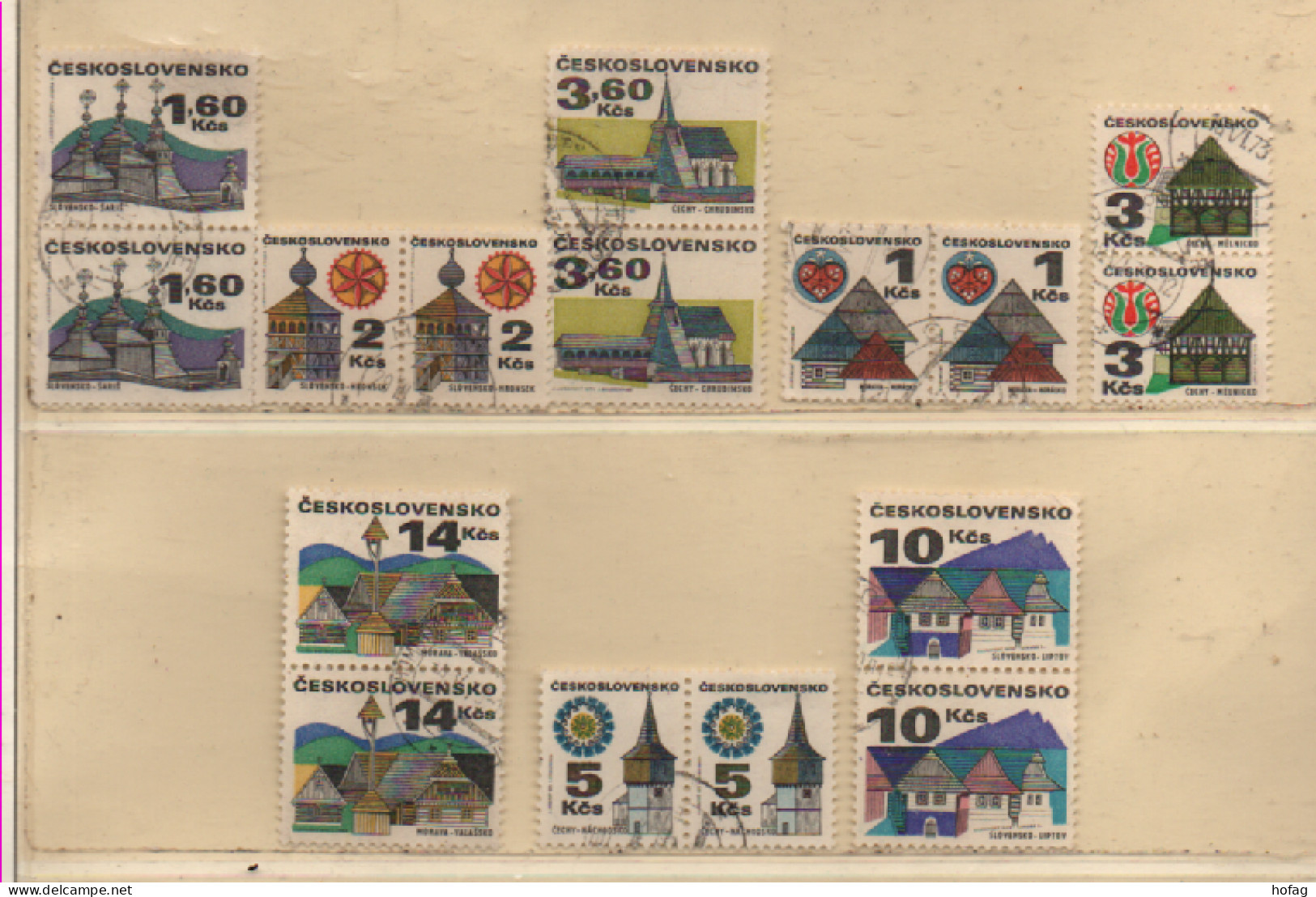 Tschechoslowakei 1971 MiNr.:1987-1990; 2110; 2013; 2080-2082 Architektur Gestempelt Paare Chechoslovakia Used - Timbres-taxe