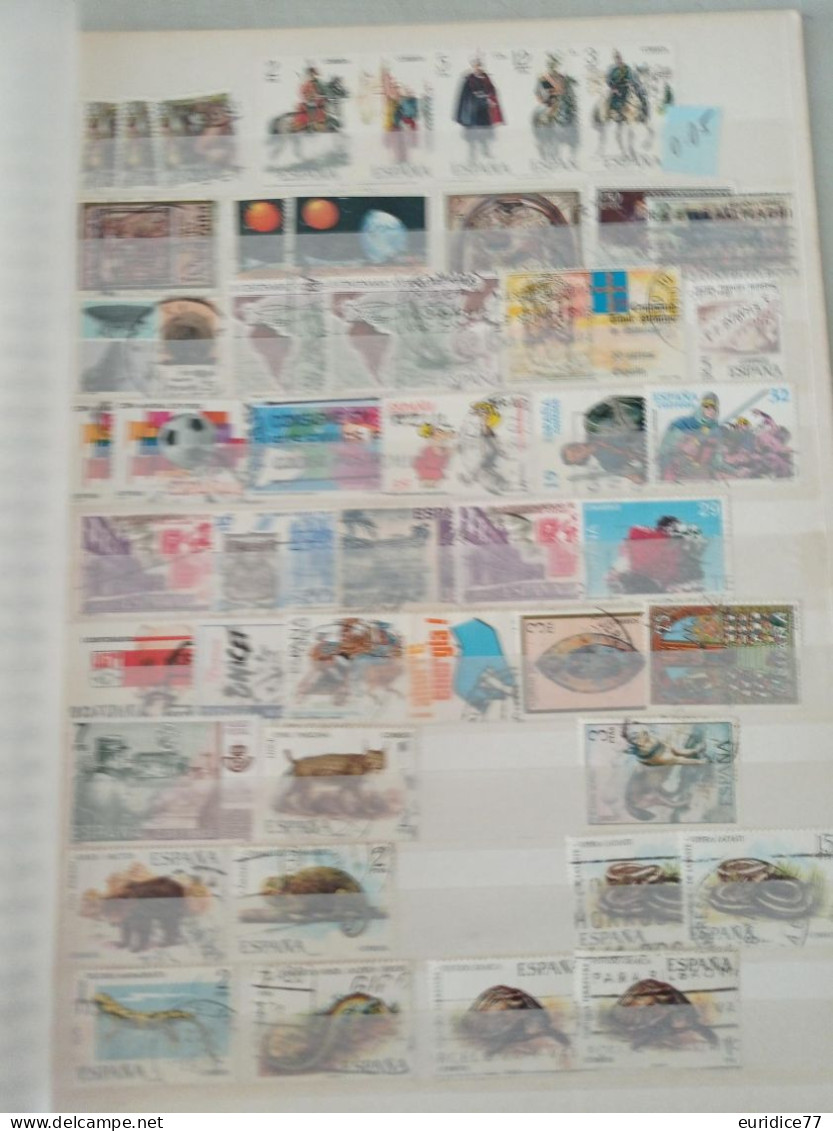 España Spain Espagne  - Clasificador con Lote acumulacion de sellos usados