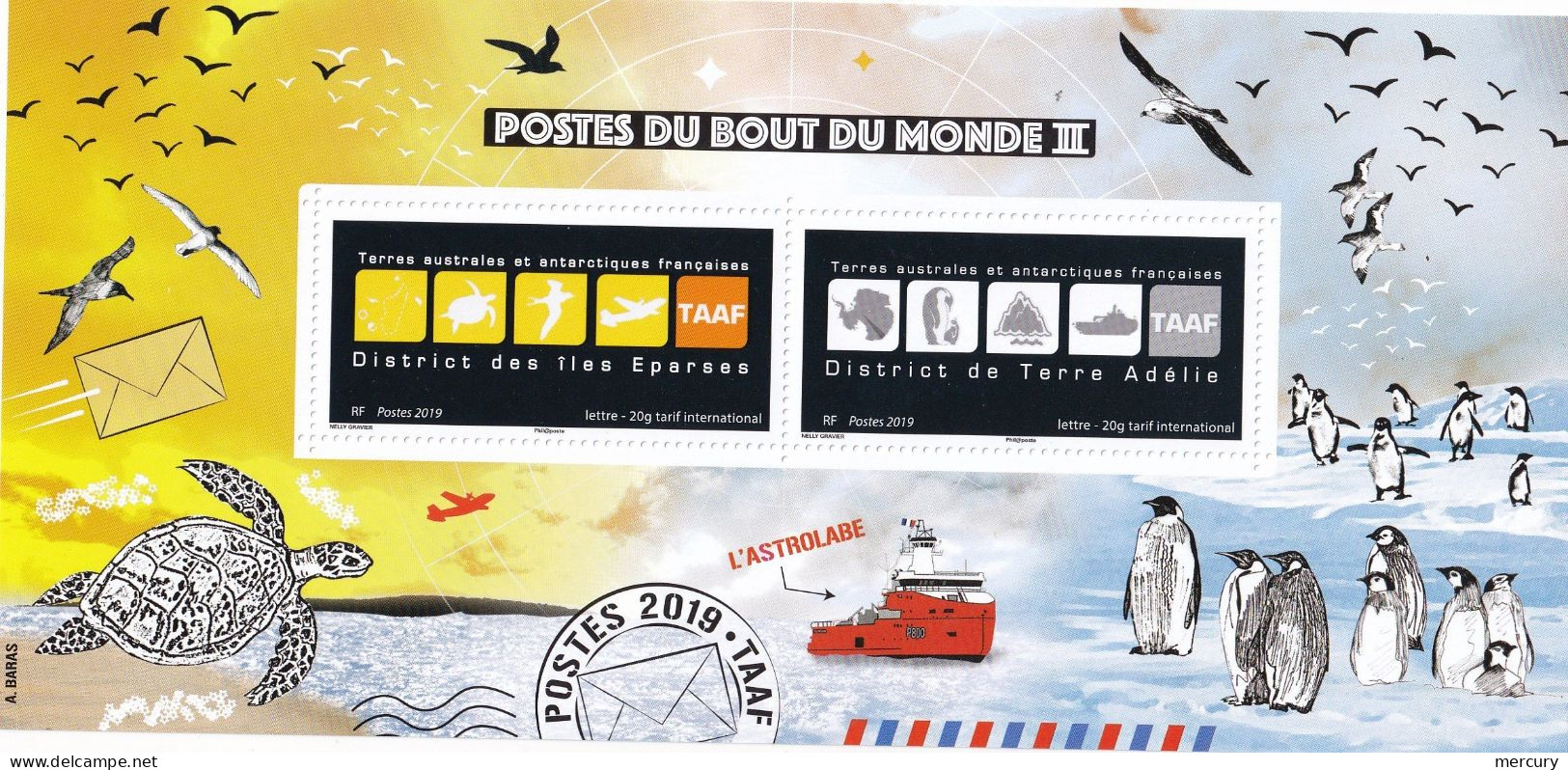 TAAF - Les 2 Blocs Souvenirs Des Postes Du Bout Du Monde Dans Leurs Encarts - 2 Scans - Ungebraucht