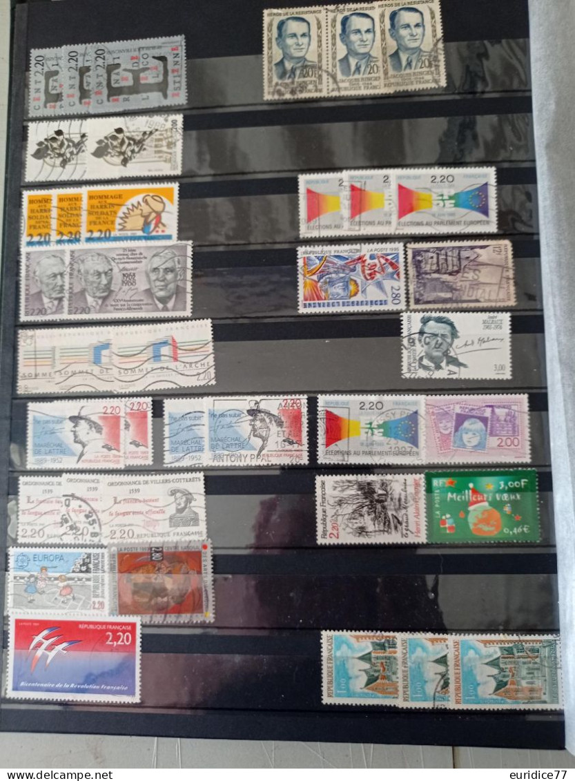 France  - Clasificador con Lote acumulacion de sellos usados