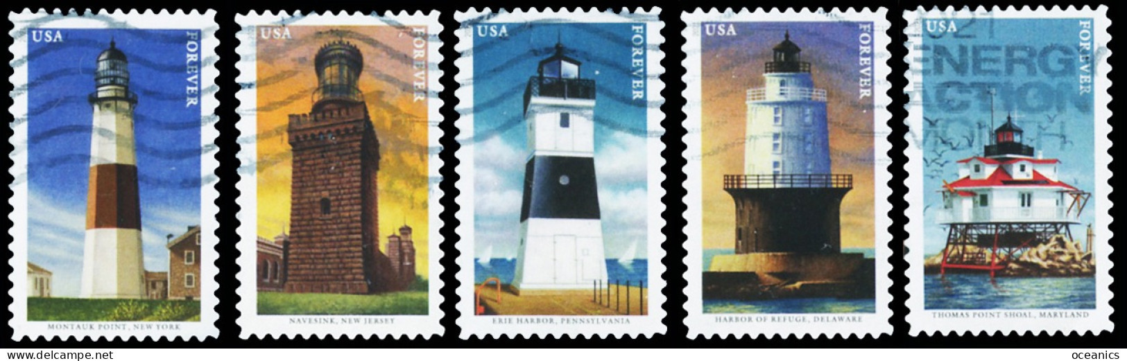 Etats-Unis / United States (Scott No.5621-25 - Mid-Atlantic Lighthouses) (o) Set Of 5 - Used Stamps