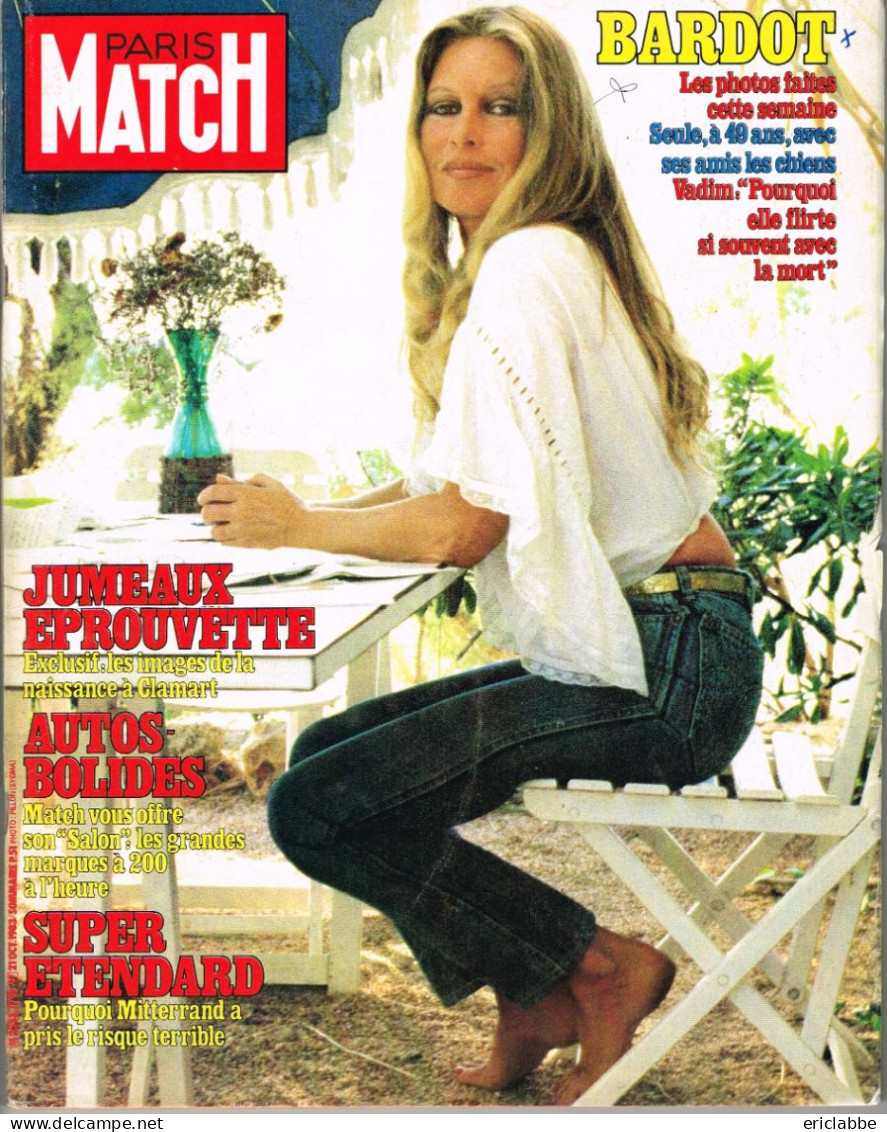 PARIS MATCH N°1795 Du 21 Octobre 1983 Brigitte Bardot - Jumeaux éprouvette - Autos Bolides - Testi Generali