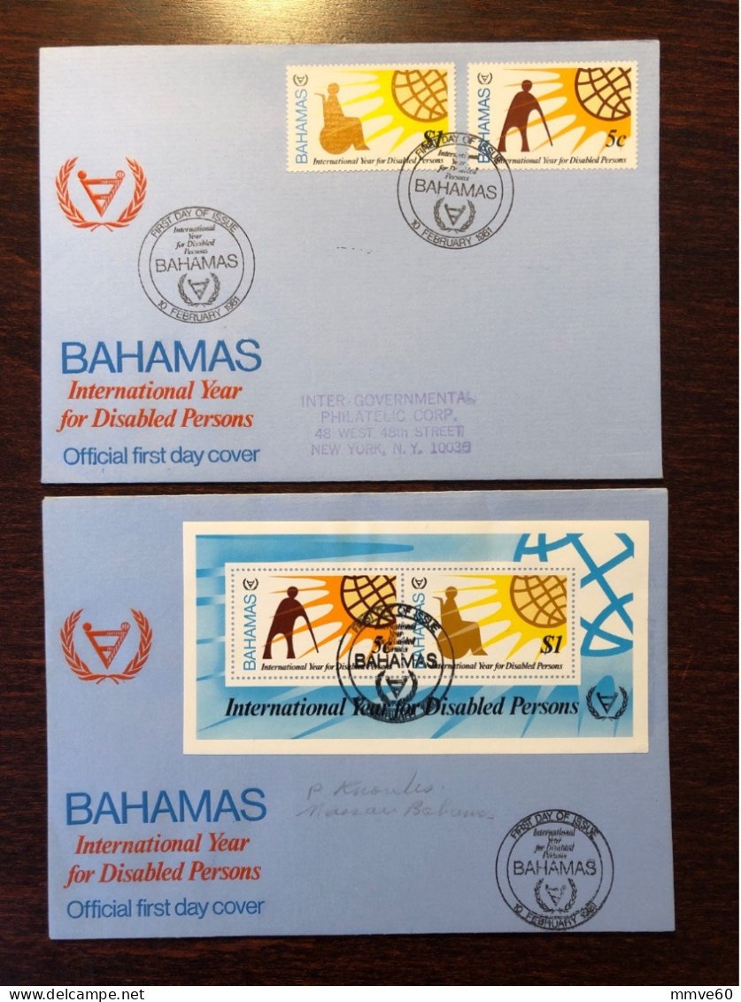BAHAMAS  FDC COVER 1981 YEAR DISABLED PEOPLE HEALTH MEDICINE STAMPS - Bahamas (1973-...)