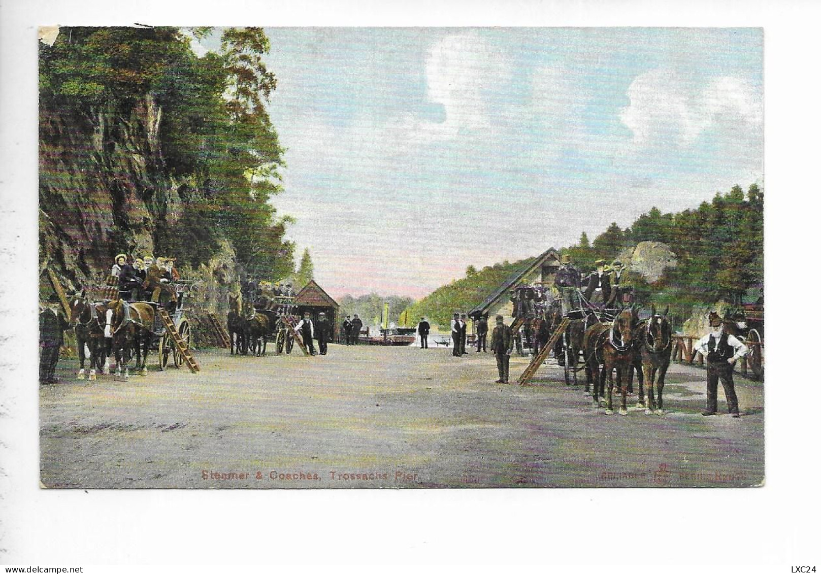 STEAMER & COACHES. TROSSACHS PIER. - Stirlingshire