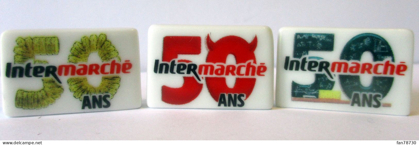 Fèves Brillantes - Anniversaire 50 Ans Intermarché X 3 - Frais Du Site Déduits - Autres & Non Classés