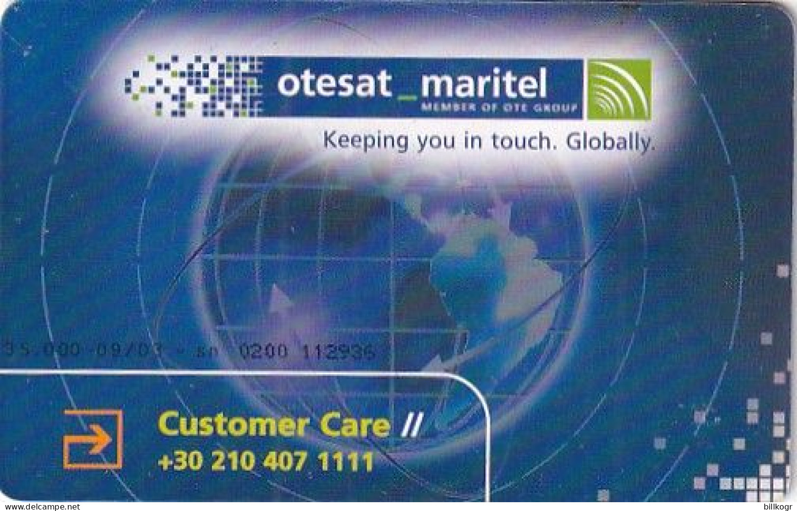 GREECE - OTESAT Maritel Satellite Card 200 Units, Tirage 35000, 09/03, Used - Griechenland