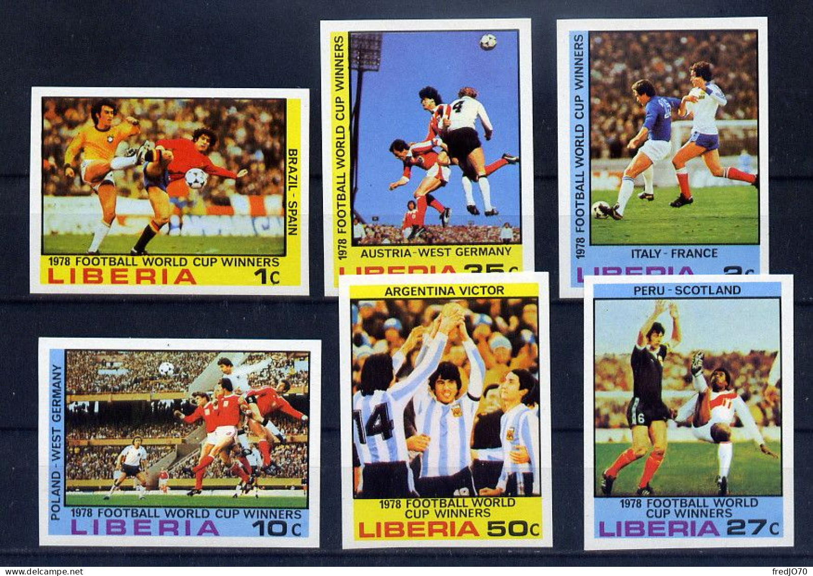 Liberia Série Complète Non Dentelé Imperf Football CM 78 ** - 1978 – Argentine