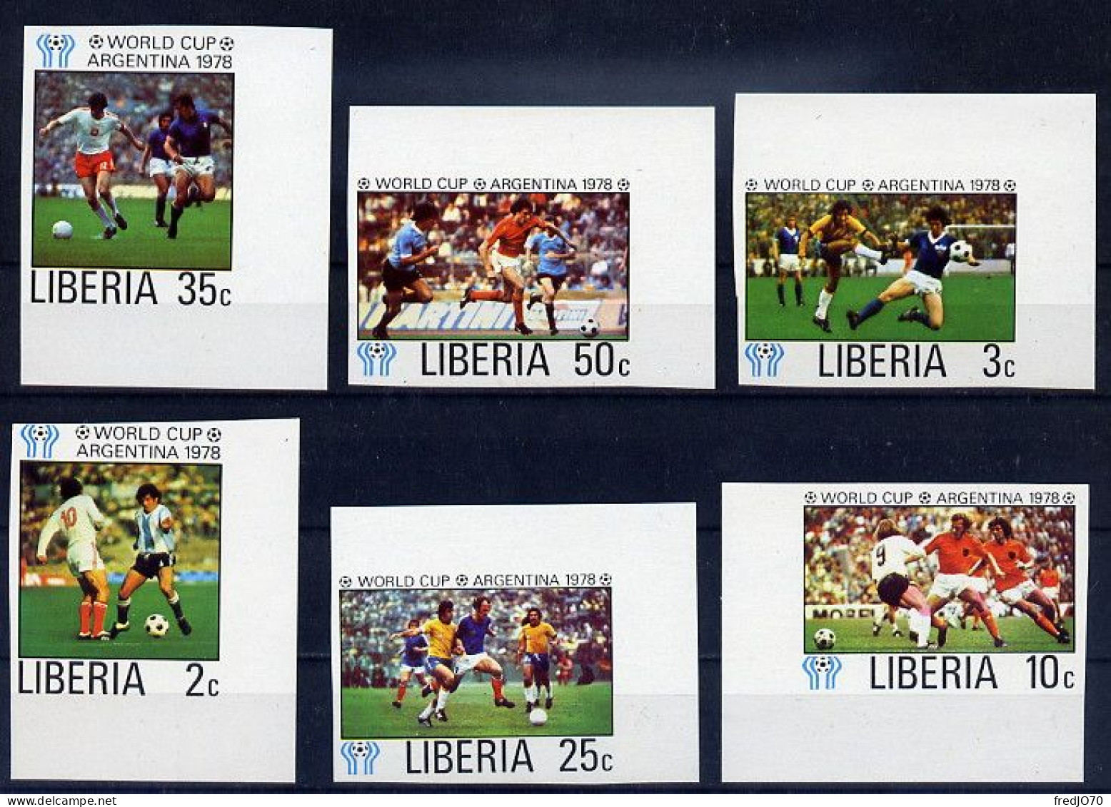 Liberia Série Complète Non Dentelé Imperf Football CM 78 ** - 1978 – Argentine