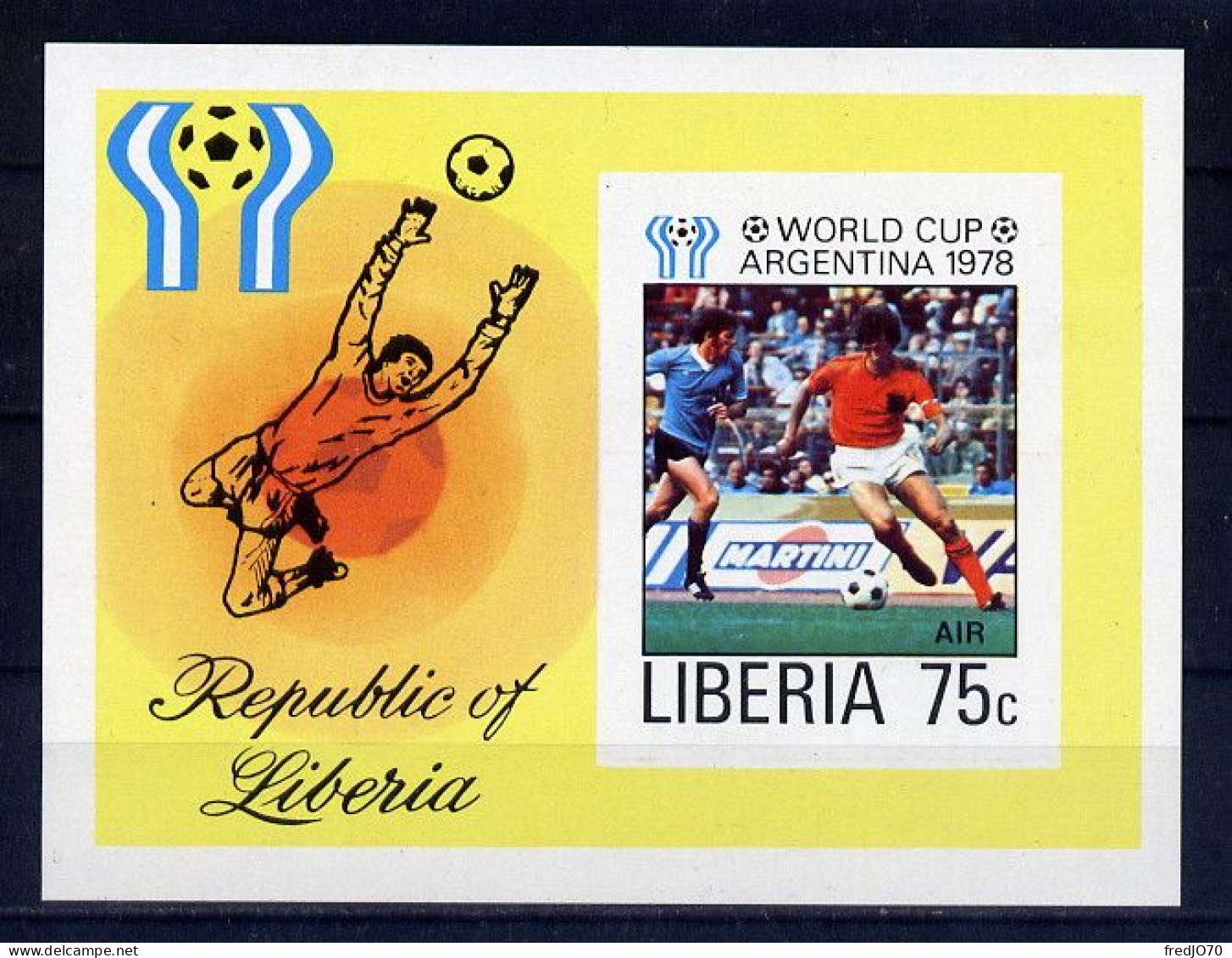 Liberia Bloc Non Dentelé Imperf Football CM 78 ** - 1978 – Argentine