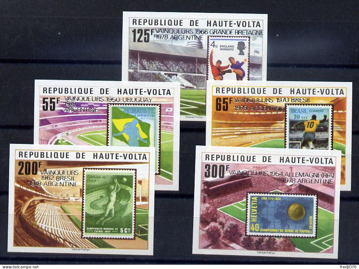 Haute Volta Série Complète Surch. Ovpt Non Dentelé Imperf Football CM 78 ** - 1978 – Argentine