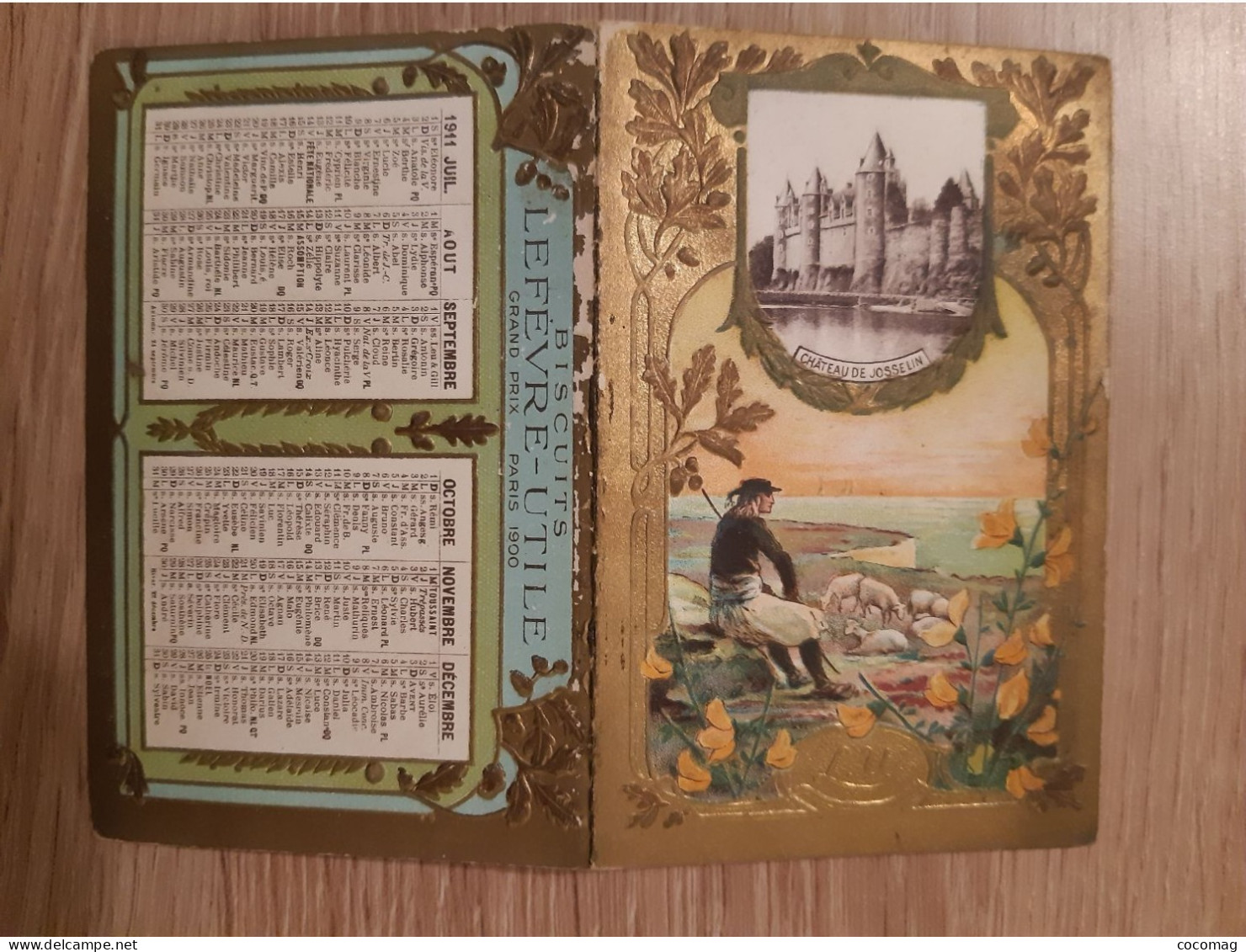 PETIT CALENDRIER  PUBLICITAIRE  BISCUITS LEFEVRE UTILE CHATEAU DE JOSSELIN - Small : 1901-20